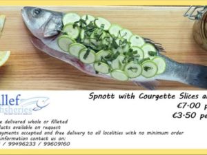 Spnott With Courgette Slices And Basil